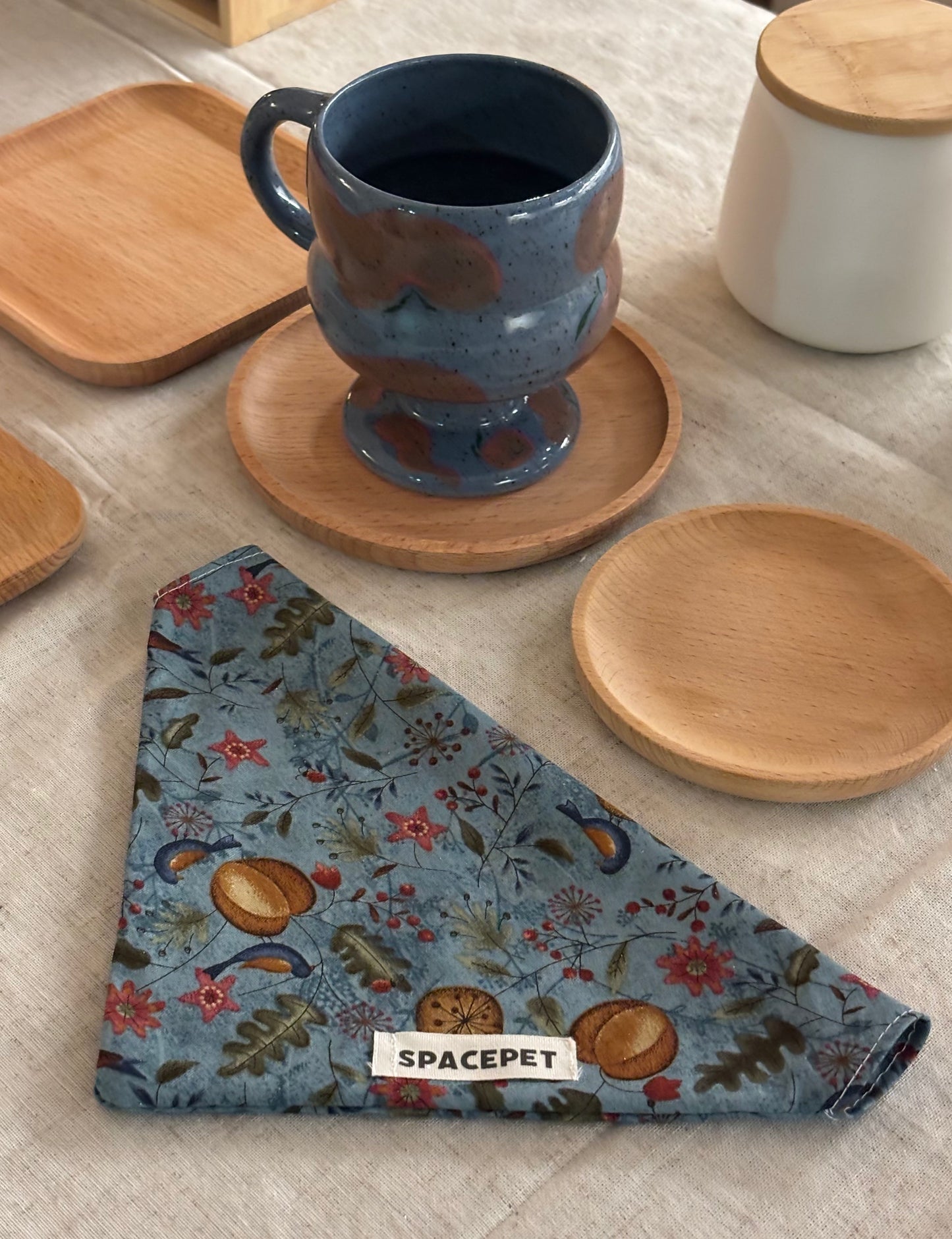 Handmade Cotton Dog Bandana – Blue Bird Pet Neckwear