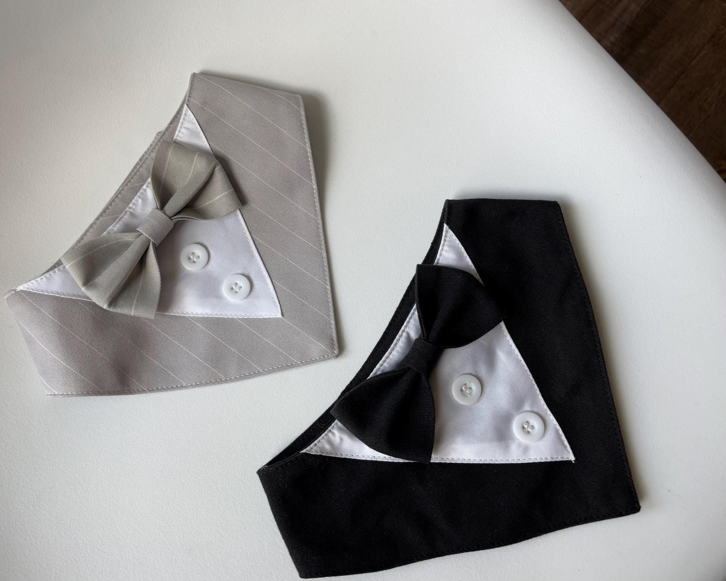 Dog Tuxedo Bow Tie Collar & Bandana – Wedding Outfit for Dogs