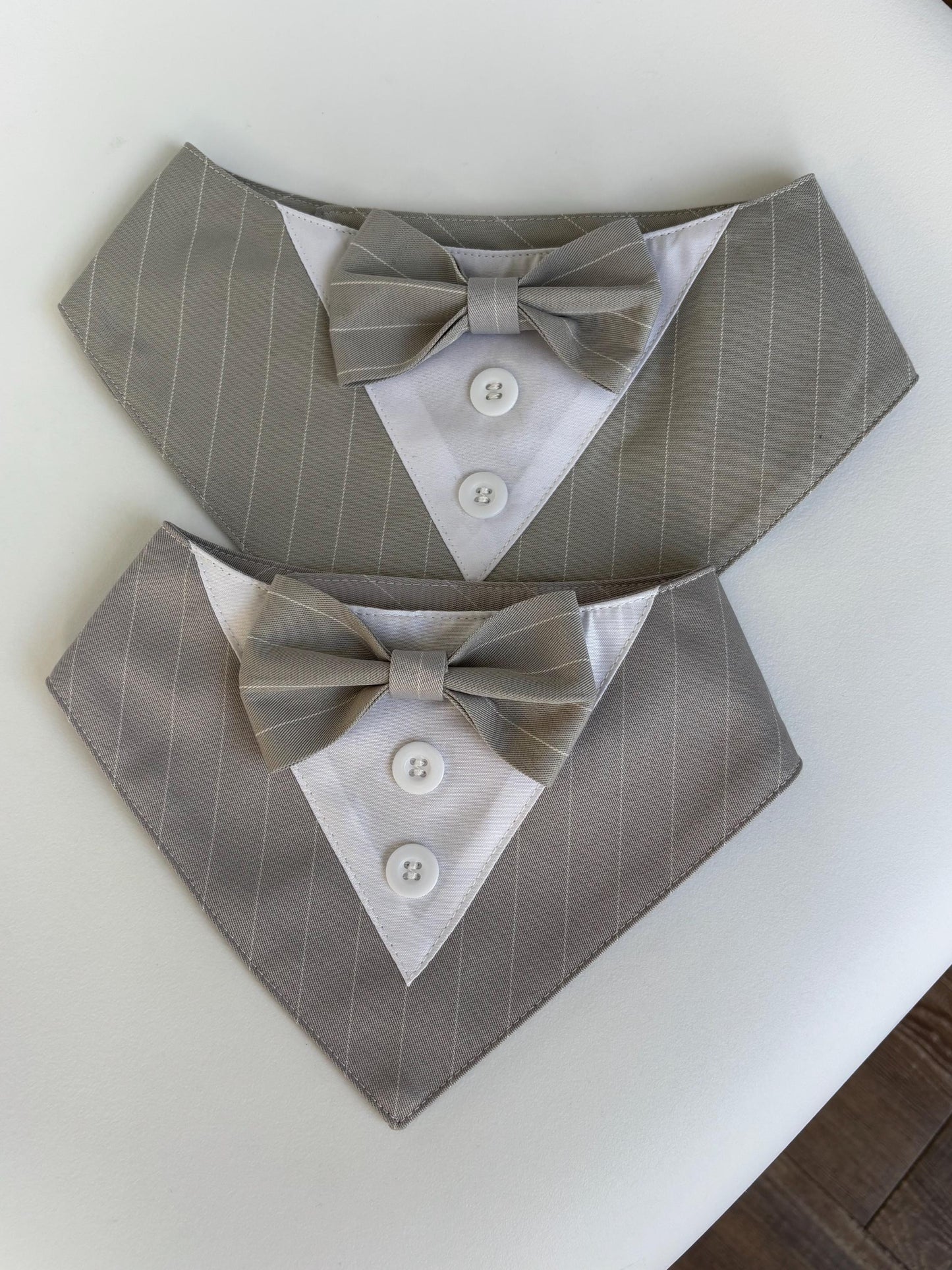 Dog Tuxedo Bow Tie Collar & Bandana – Wedding Outfit for Dogs