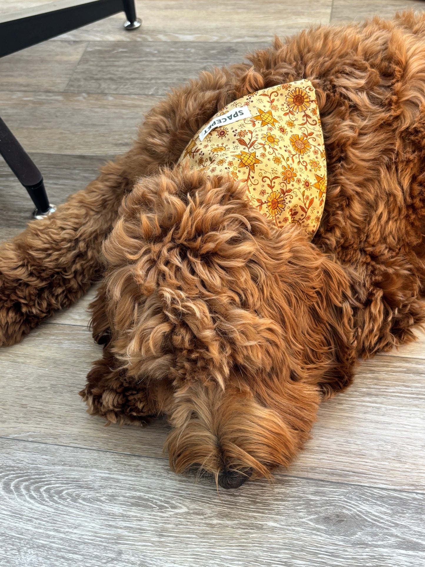 Handmade Cotton Dog Bandana – Yellow Sunflower Pet Neckwear