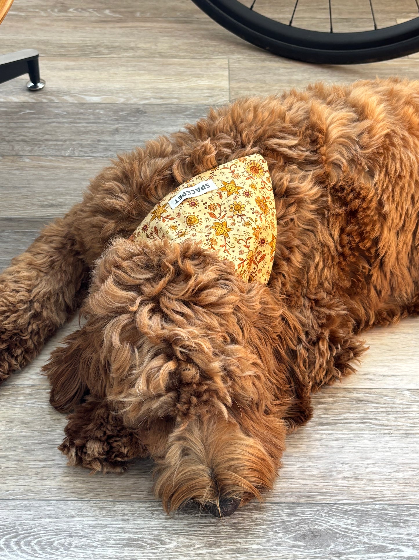 Handmade Cotton Dog Bandana – Yellow Sunflower Pet Neckwear