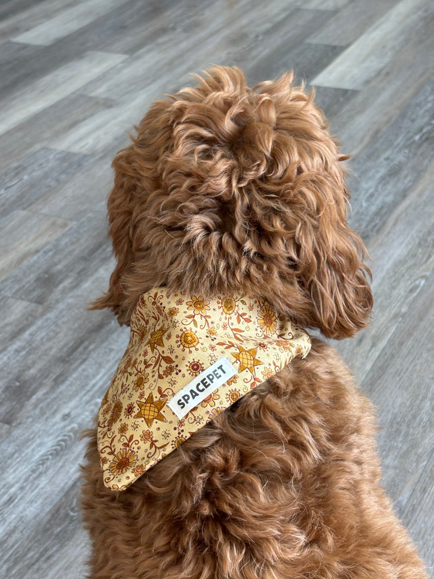 Handmade Cotton Dog Bandana – Yellow Sunflower Pet Neckwear