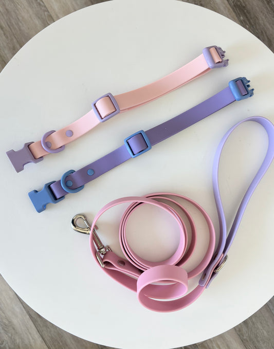 [1+2] Orbit Dog Leash & Collar Set – Space Pet Waterproof PVC Collection