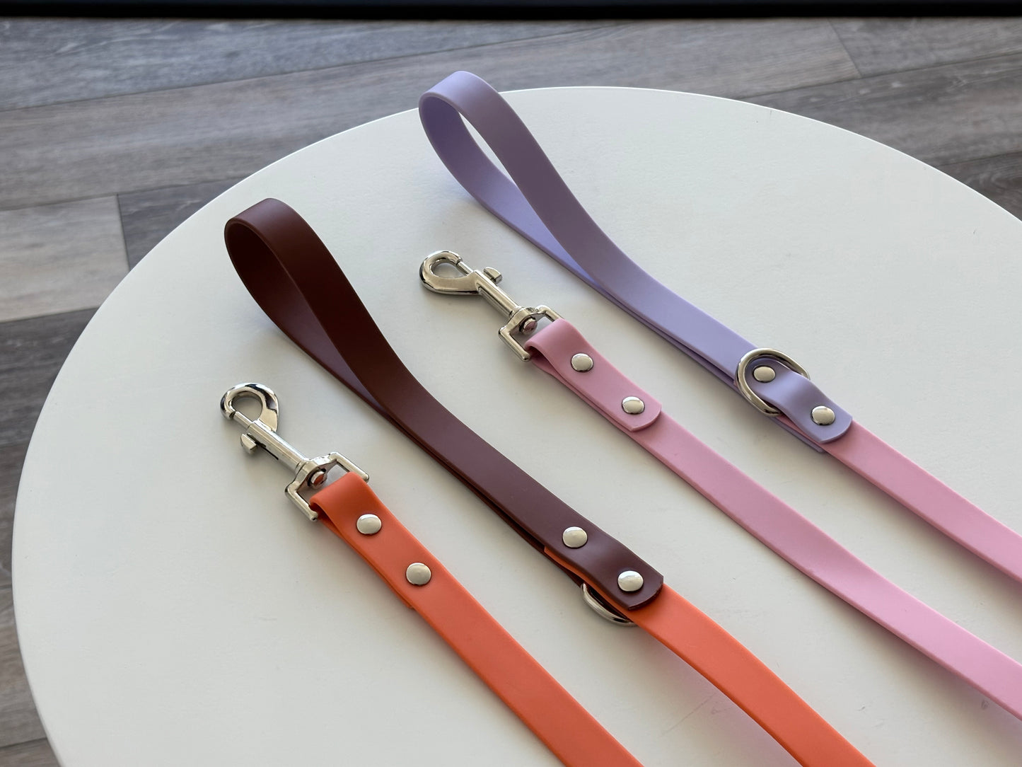 Saturn Orbit Dog Leash – Brown and Orange Waterproof PVC Space-Inspired Leash