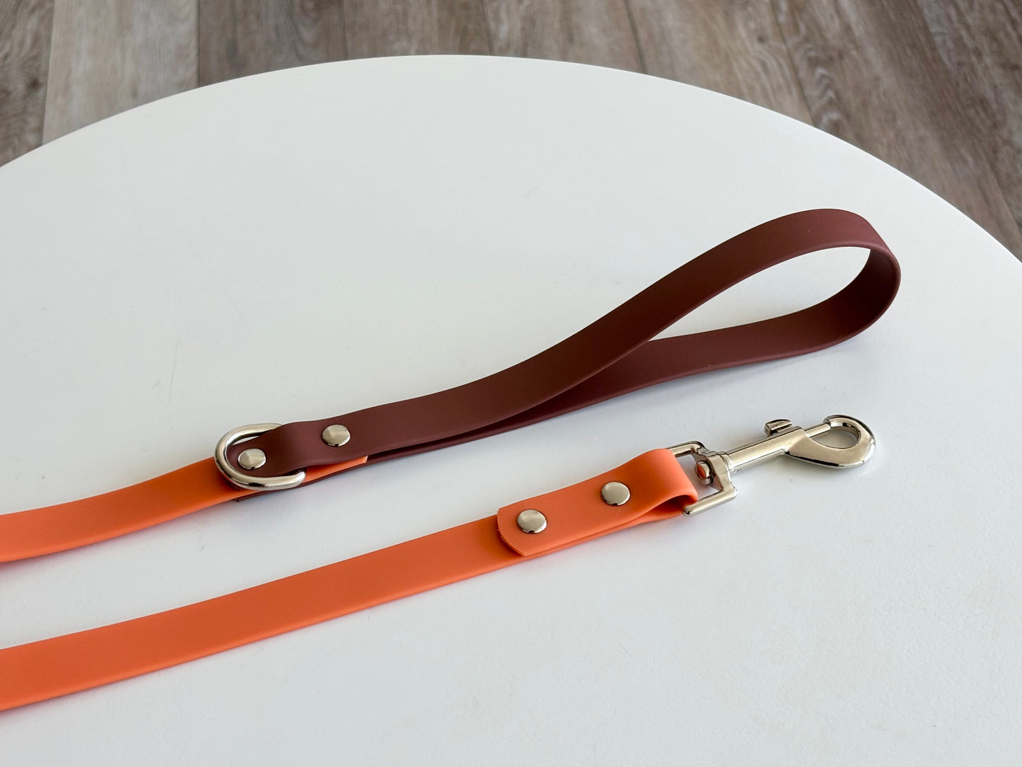 Saturn Orbit Dog Leash – Brown and Orange Waterproof PVC Space-Inspired Leash