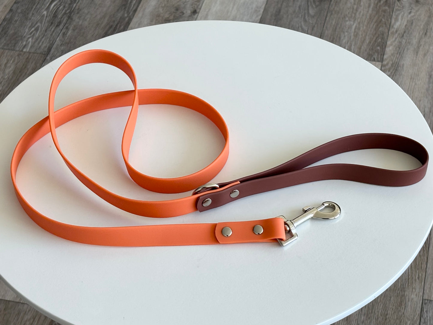 Saturn Orbit Dog Leash – Brown and Orange Waterproof PVC Space-Inspired Leash