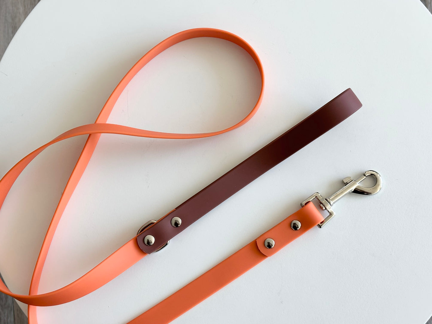 Saturn Orbit Dog Leash – Brown and Orange Waterproof PVC Space-Inspired Leash