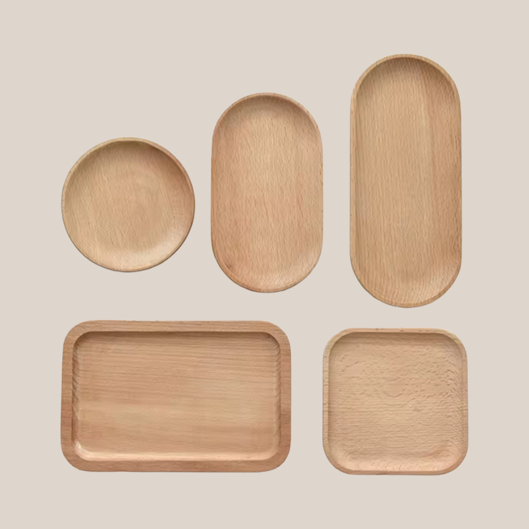 Minimalist Beech Wood Plate – Round Shapes